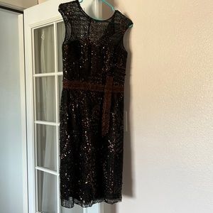 Carolina Herrera dress 4 Black Copper beaded sequined